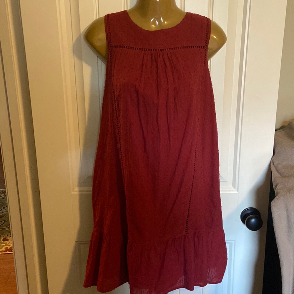 Burgundy tank dual layer dress